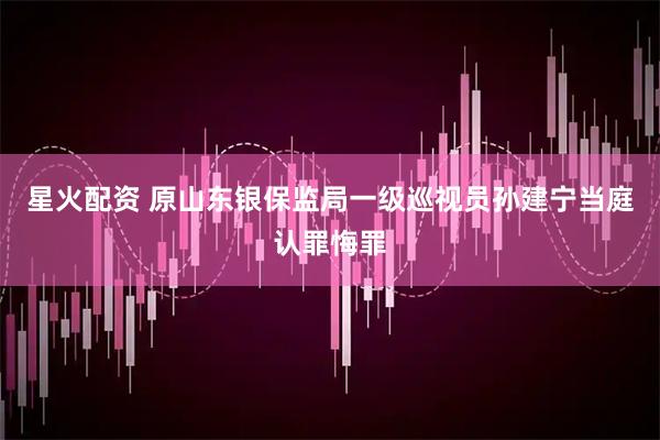 星火配资 原山东银保监局一级巡视员孙建宁当庭认罪悔罪
